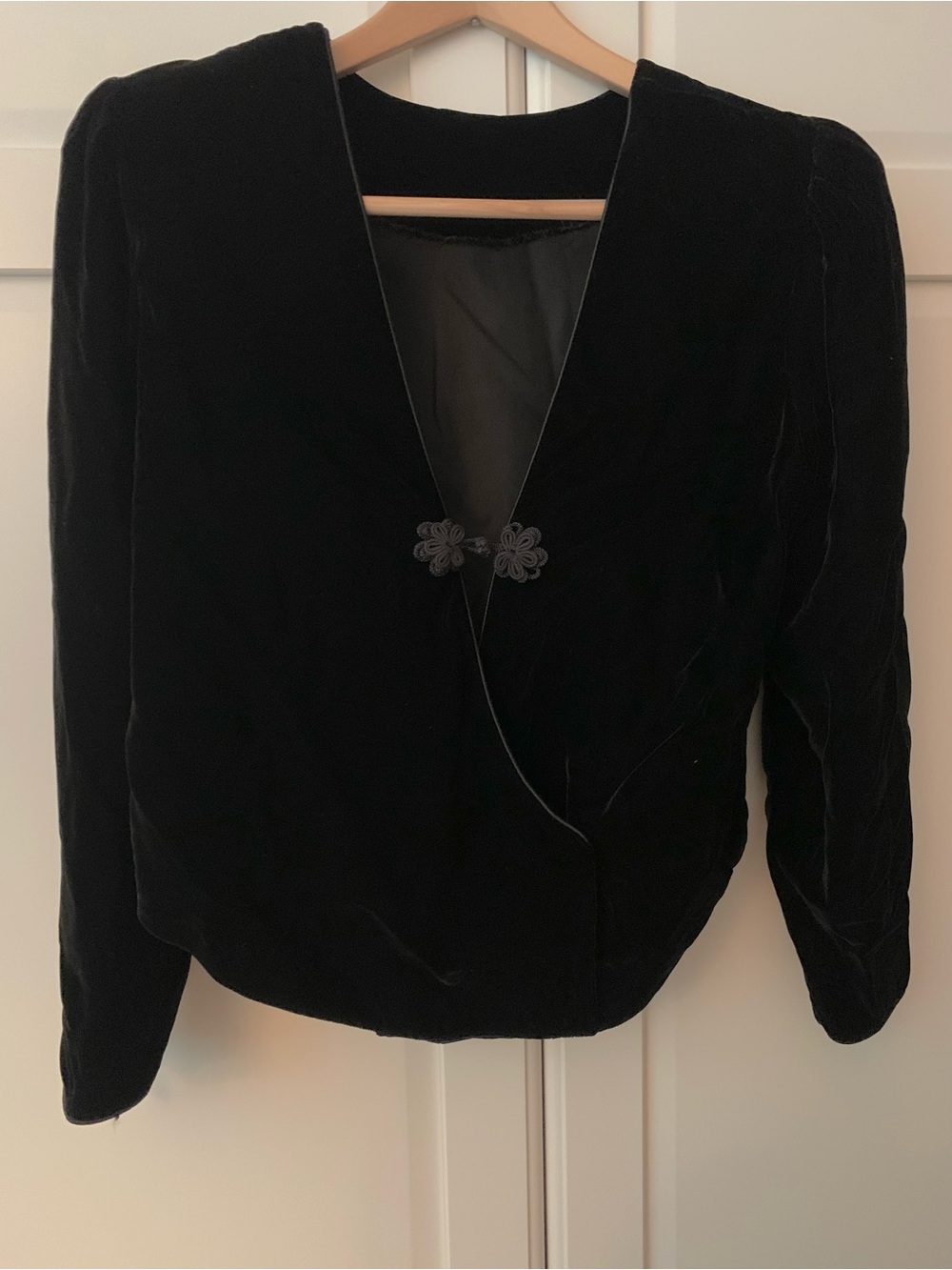 Vintage Black Velvet Wrap Top